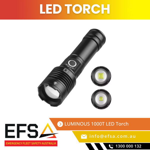LUMINOUS 1000T LED Torch - High-performance and durable LED torch for outdoor and emergency use, available at EFSA Australia.