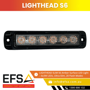 LIGHTHEAD TOUGH S6 Series – 18W Emergency LED Lighthead with R65, R10, SAE Certified Flash Patterns | EFSA Australia