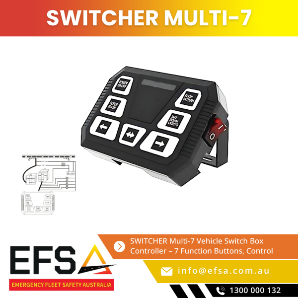 SWITCHER Multi-7 Vehicle Switch Box Controller – 7 Function Buttons, Durable Control System | EFSA Australia